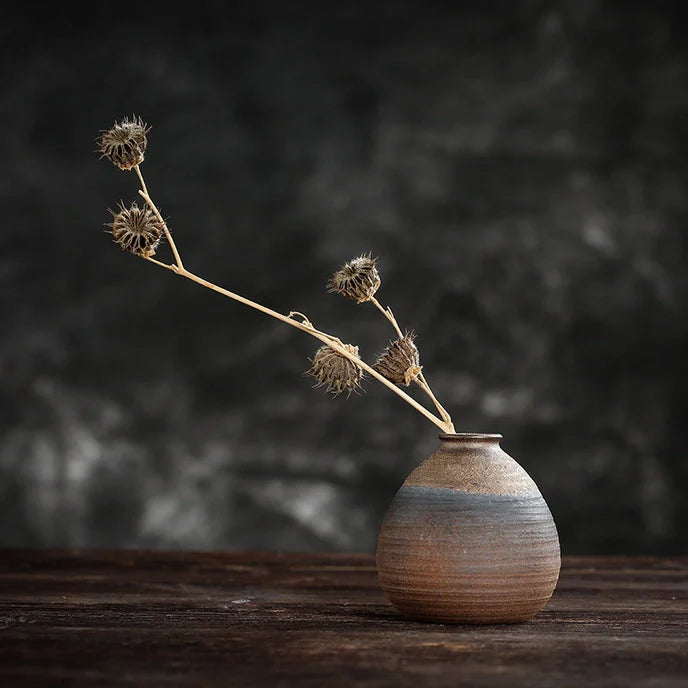 Handmade Classic Brown Table Vase Set