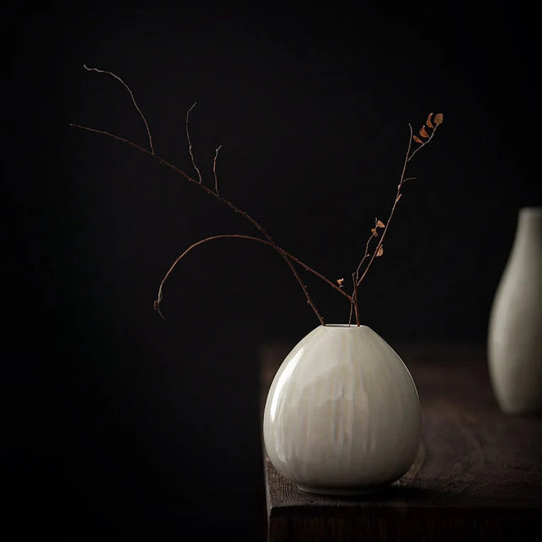 Classic White Ceramic Table Vase