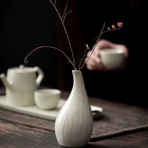 Classic White Ceramic Table Vase
