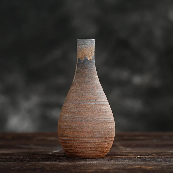 Handmade Classic Brown Table Vase Set